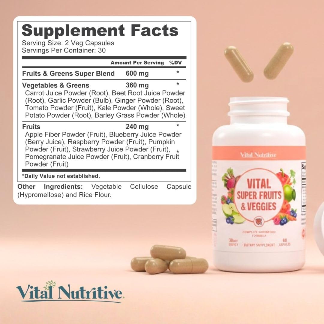 Vital Super Fruits & Veggies – Daily – Digestive Wellbeing: Fibre and phytonutrients from wholefood sources – Image 8