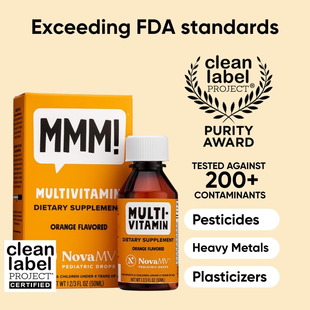 NovaFerrum MMM Multivitamin for Kids, Infants and Toddlers - 2 fl oz (50 mL) - görsel 2