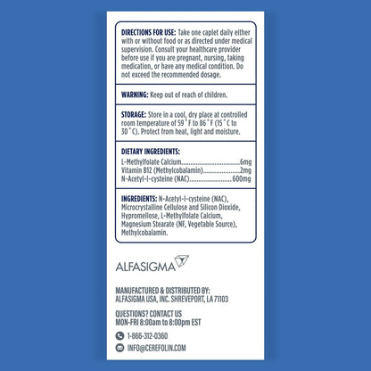Cerefolin Brain Wellbeing - Targeted – How long does one bottle last? Each bottle contains 60 capsules, providing – Image 2