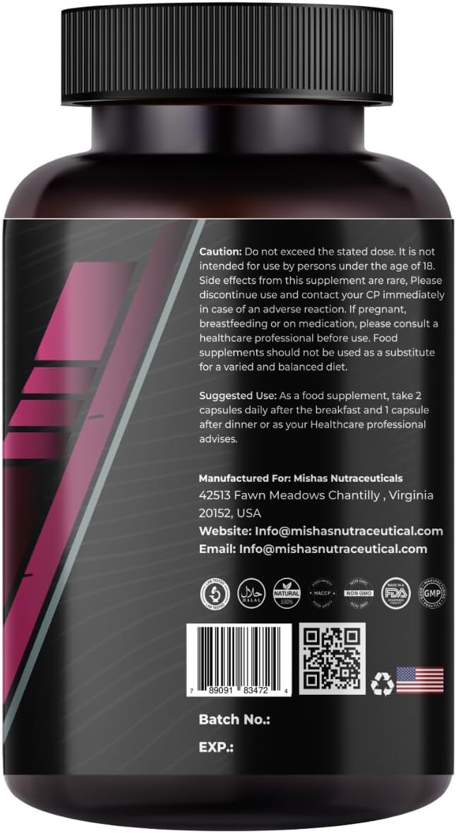 Mishas Nutraceuticals L-Tyrosine with Maca – Daily Immune & Nutritional Support: The included essential vitamins – Image 4