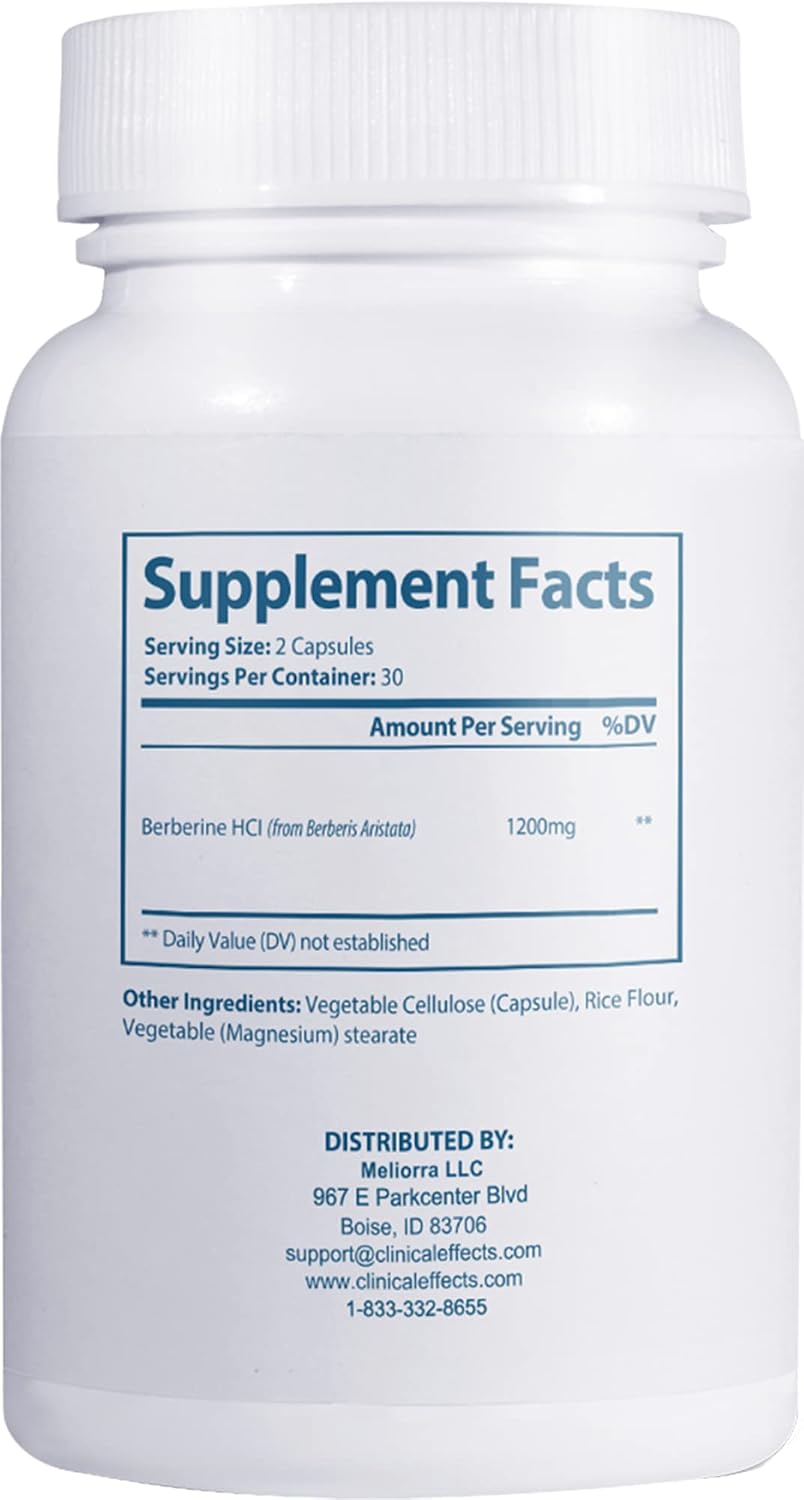 Clinical Effects Berberine HCL 1200mg - 3 Pack - Vegan Supplement - görsel 2
