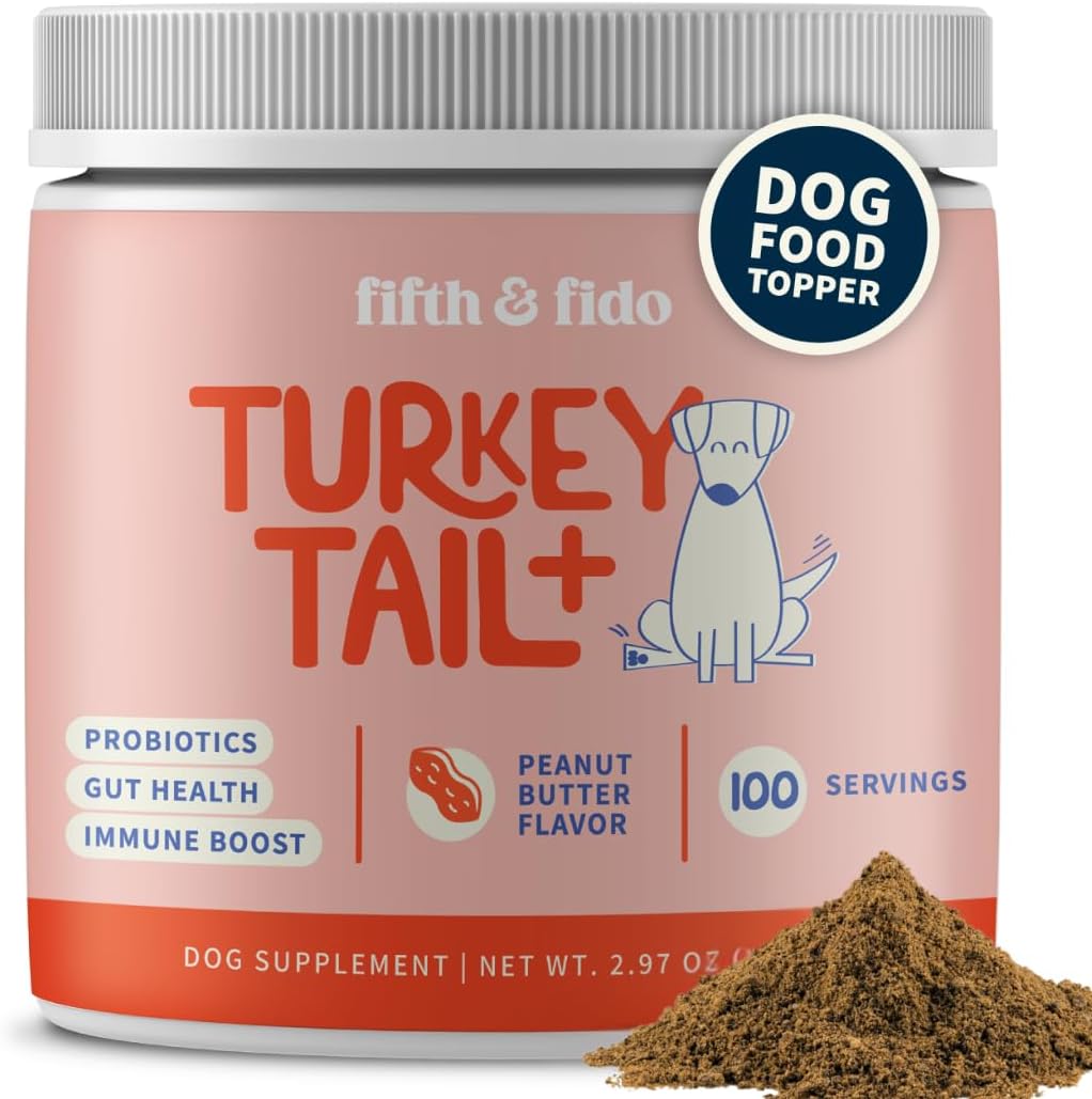 Fifth & Fido Turkey Tail Mushroom for Dogs – Immune Support & Lump Support with Probiotics – Dog Food Topper, 30 Servings - görsel 8