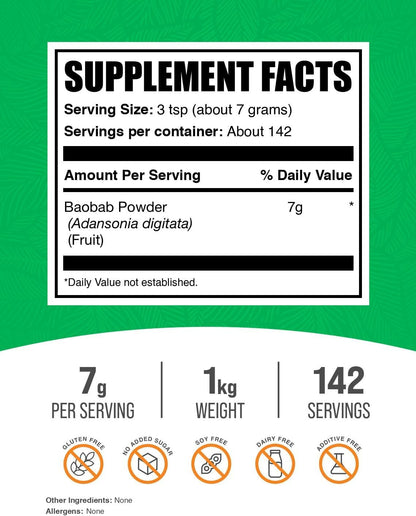 BulkSupplements Baobab Fruit Powder - 1 kg