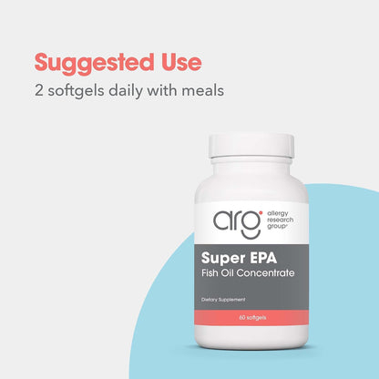 ARG Super EPA – Concentrated Omega-3 Fish Oil – 720 mg EPA & 480 mg DHA – 60 Softgels