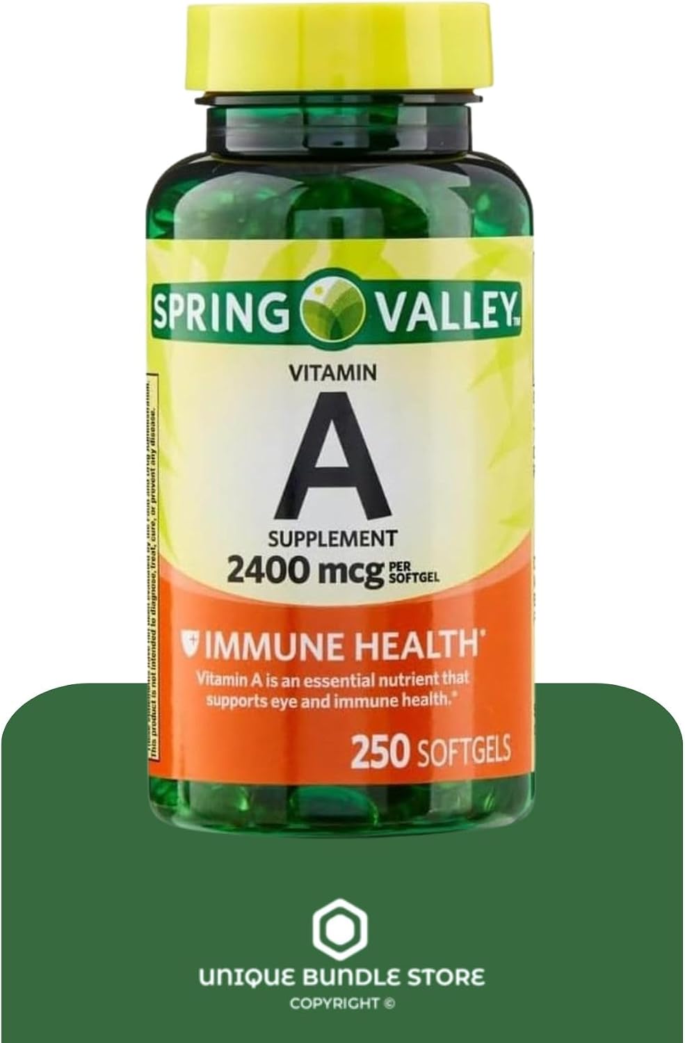 Vitamin A 2400 mcg – 250 Softgels | High Potency Supplement for Vision, Skin & Immune Support - görsel 3