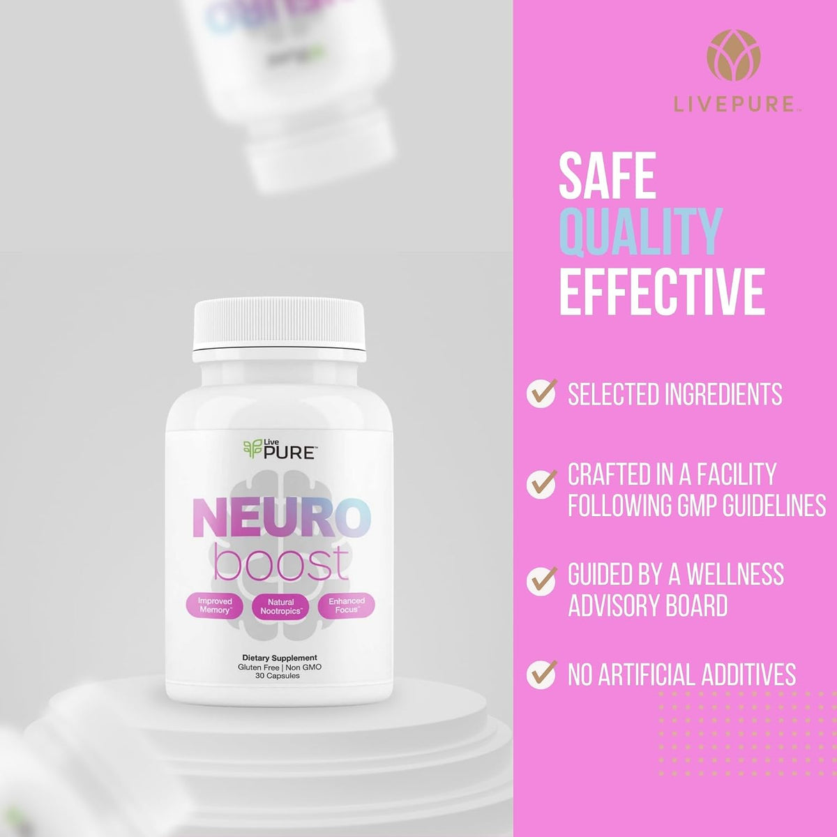 Pure Neuro Boost | 30 Capsules | Nootropic – Memory & Learning: Bacopa monnieri has been studied for its role in – Image 5