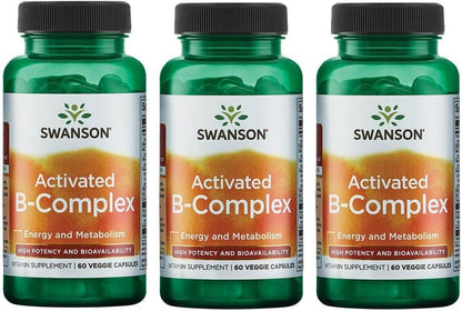 Swanson Activated B Complex – High Potency and Bioavailability, 60 Vegie Capsules (2 Pack)