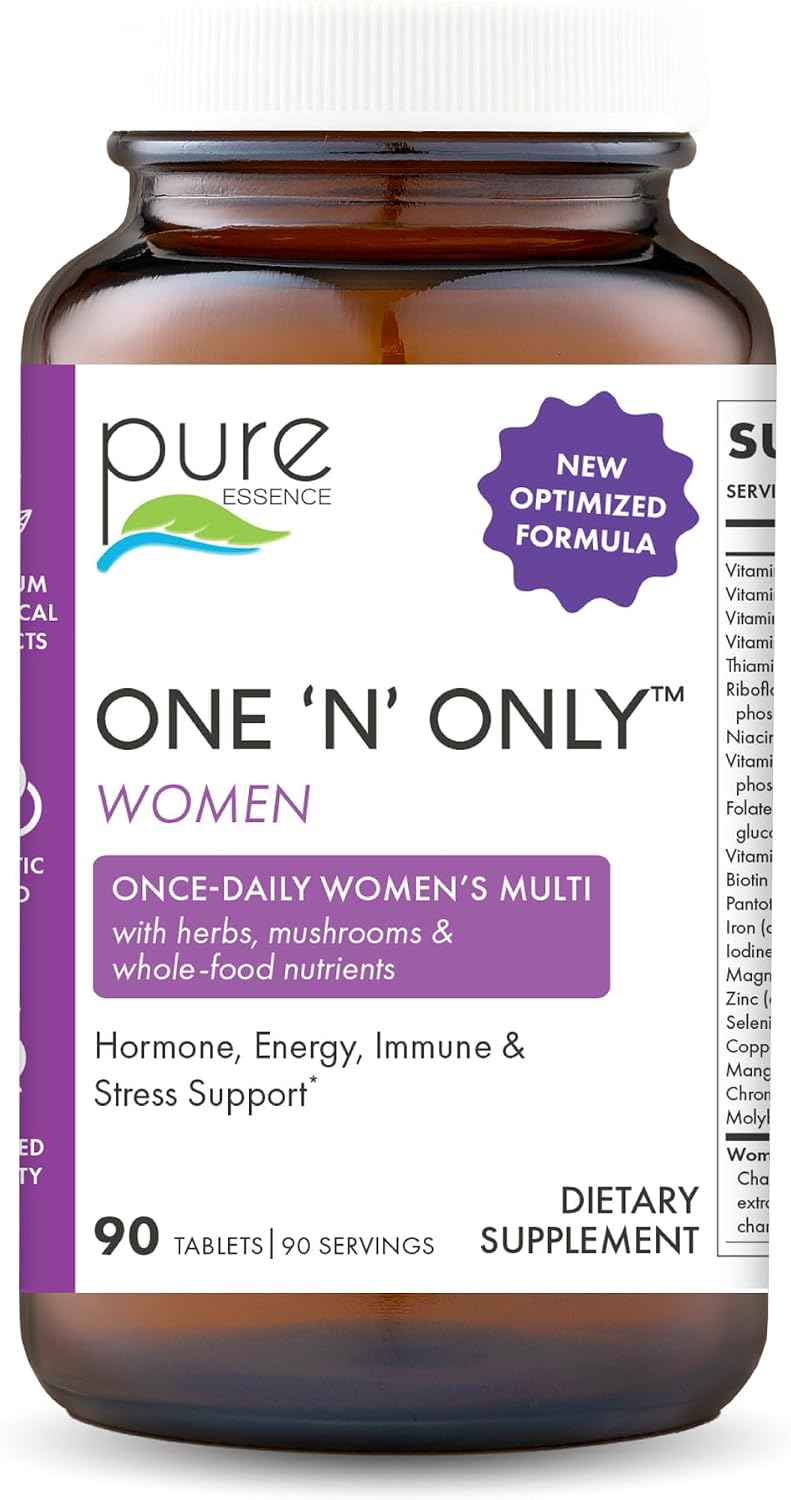 Pure Essence Labs One N Only Multivitamin for Women - Natural One a Day with Vitamin D3, B12, and Biotin - 90 Tablets - görsel 1