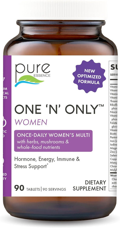 Pure Essence Labs One N Only Multivitamin for Women - Natural One a Day with Vitamin D3, B12, and Biotin - 90 Tablets