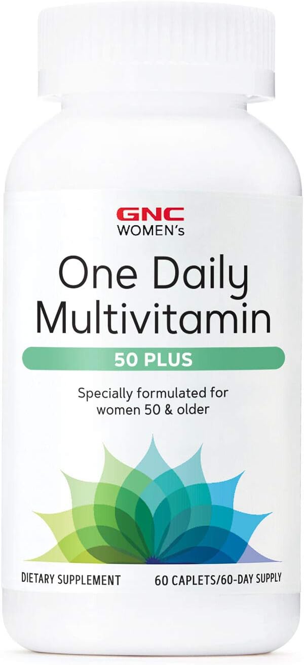 GNC Women's 50 Plus One Daily Multivitamin | Supports Bone, Eye, Memory, Brain and Skin Health with Vitamin D, Calcium and B12 | Aids Energy Production | 60 Caplets - görsel 1