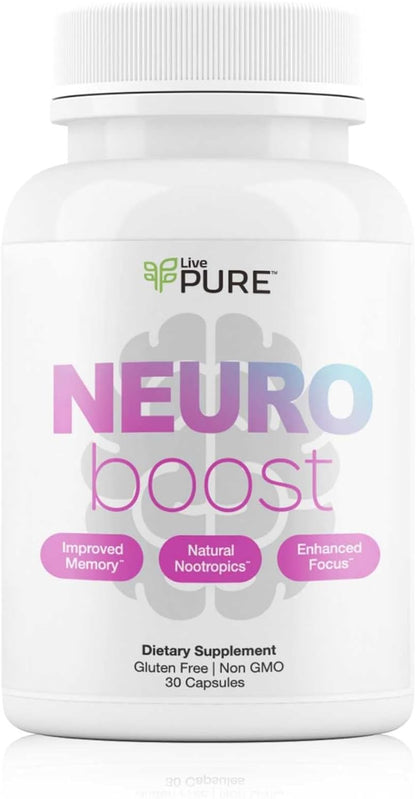 Pure Neuro Boost | 30 Capsules | Nootropic – Bacopa monnieri (Synapsa): A standardised extract traditionally used – Image 1