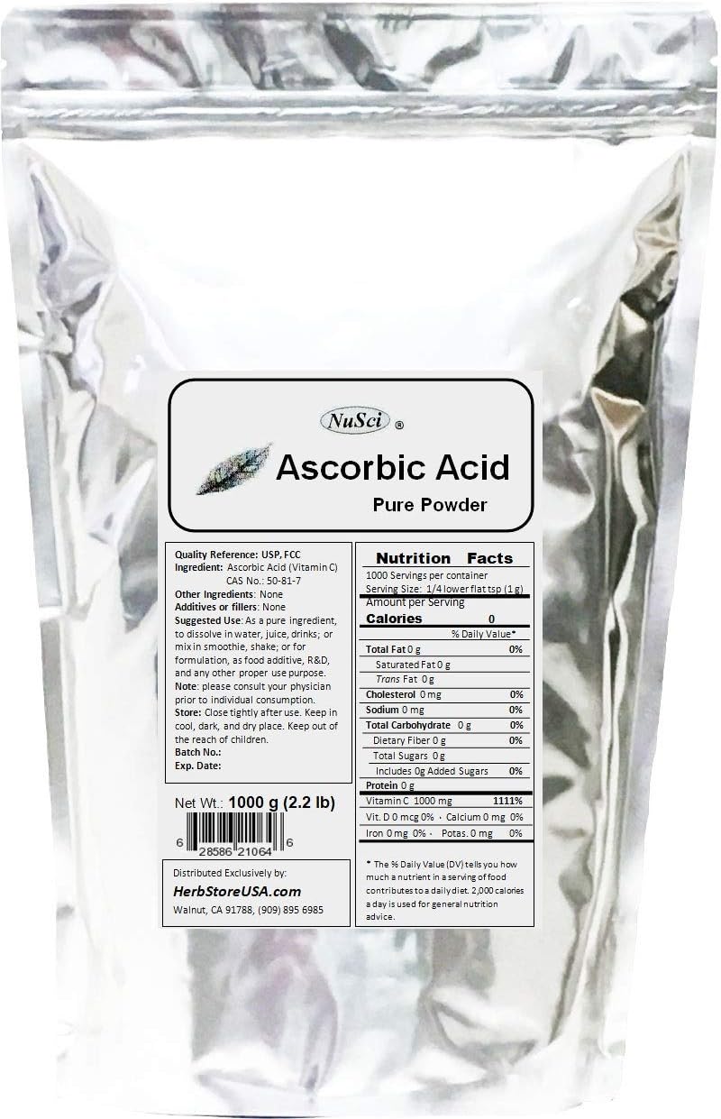 Ascorbic Acid Vitamin C Pure Powder - USP & FCC Quality (2270 g) - görsel 2