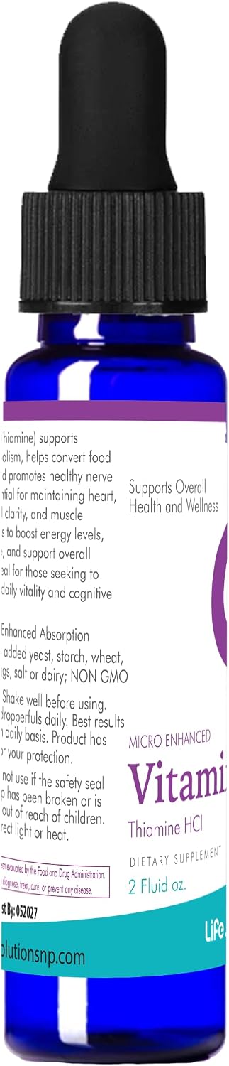 Life Solutions Vitamin B1 (Thiamine) Liquid Supplement – 60 mL Dropper for Energy & Nervous System Support – Image 6