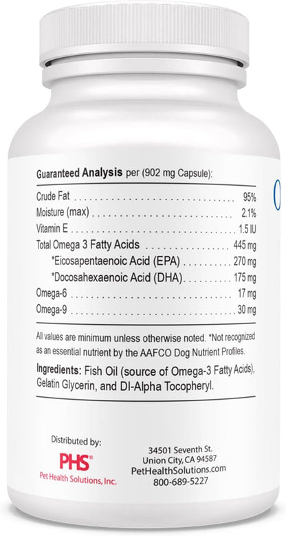 Omega-Caps HP Snip Tips for Cats & Smaller Dogs - Omega-3 Fish Oil Supplement with EPA, DHA, Vitamins, Minerals and Antioxidants - Supports Immune, Joint, Heart and Brain Health - 60 Softgels