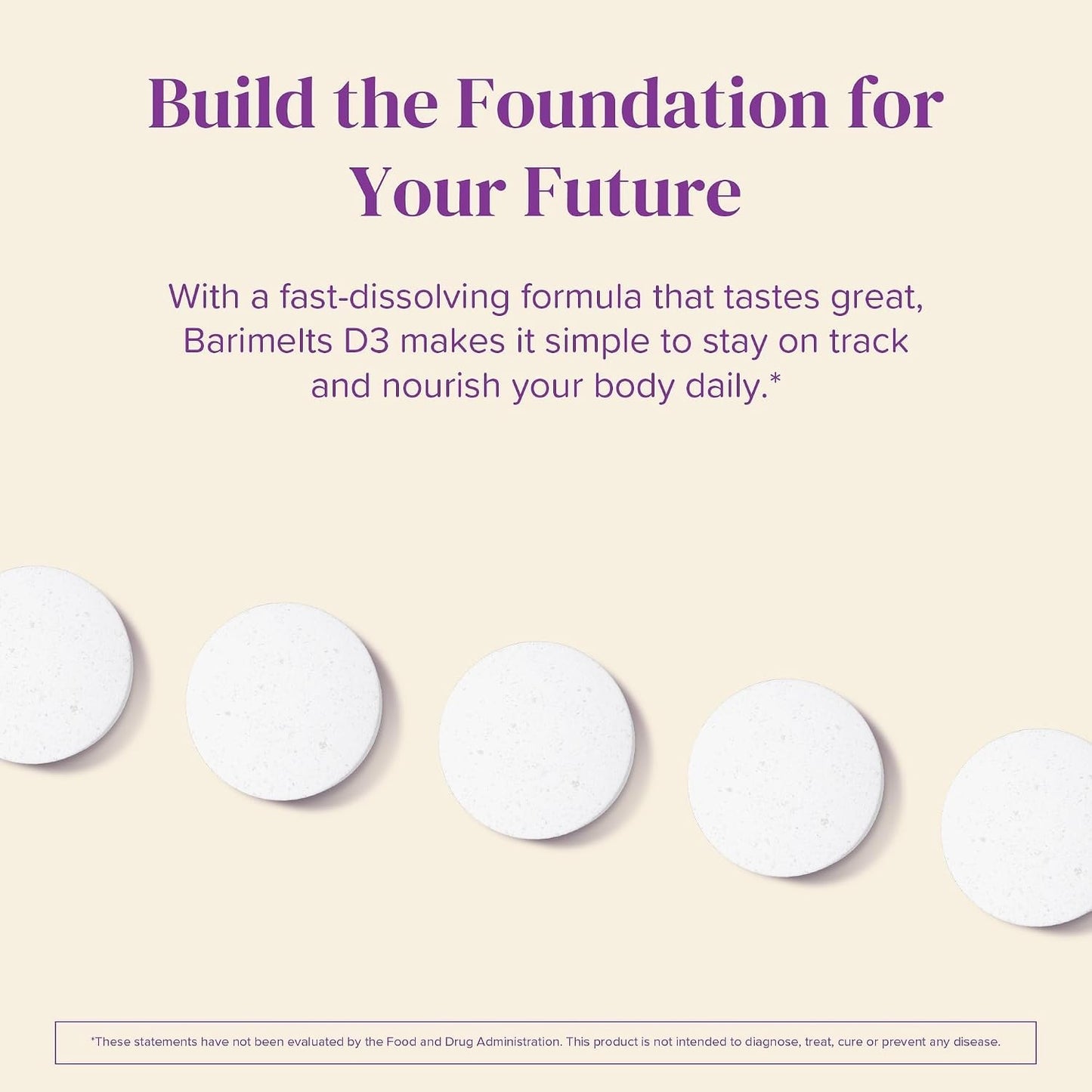 BariMelts Vitamin D3 5000 IU, 90 Fast-Dissolving Tablets (3-Month Supply), Bariatric Vitamins for Women, Natural Apple Flavour - görsel 5