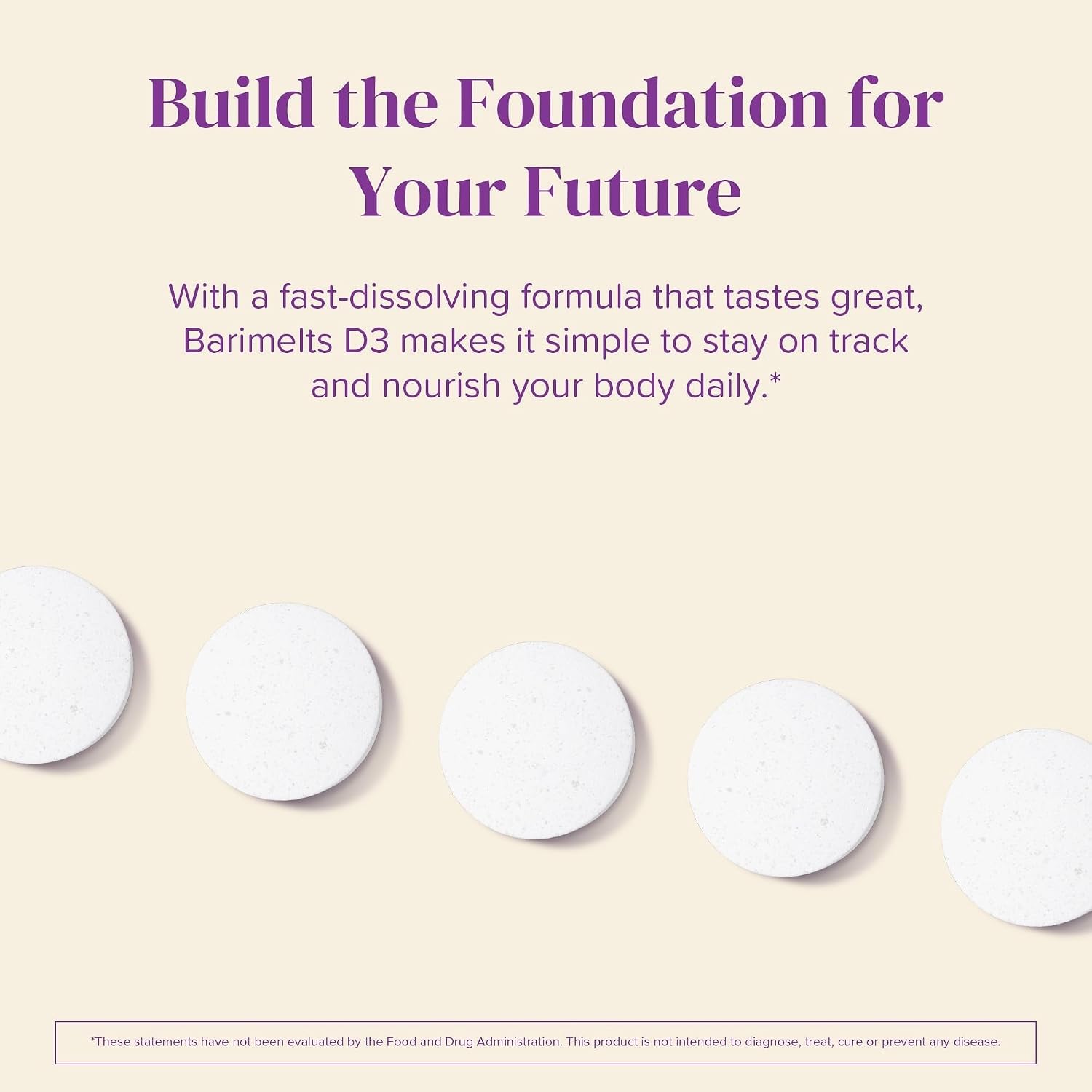 BariMelts Vitamin D3 5000 IU, 90 Fast-Dissolving Tablets (3-Month Supply), Bariatric Vitamins for Women, Natural Apple Flavour - görsel 5