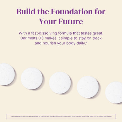 BariMelts Vitamin D3 5000 IU, 90 Fast-Dissolving Tablets (3-Month Supply), Bariatric Vitamins for Women, Natural Apple Flavour