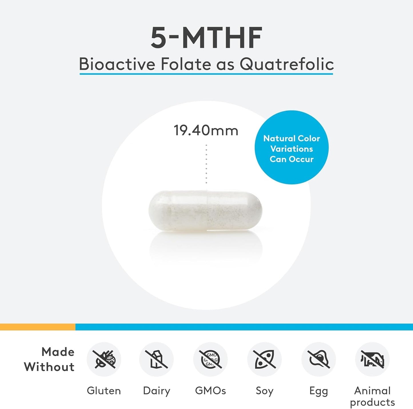 XYMOGEN 5-MTHF ES - Bioactive Folate Supplement - 17,000 mcg (as Quatrefolic) - 60 Capsules - görsel 7