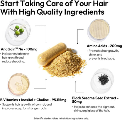 BIGVITA Hair Growth Supplement with AnaGain Nu, Biotin, and Black Sesame Extract