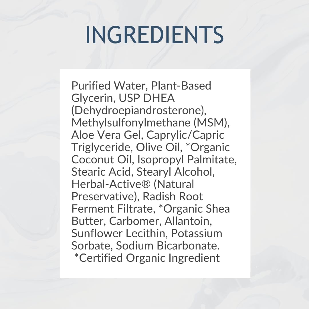 DHEA Cream 50mg for Women's and Men - Maximum Strength, Unscented (3oz / 90mL) - görsel 2