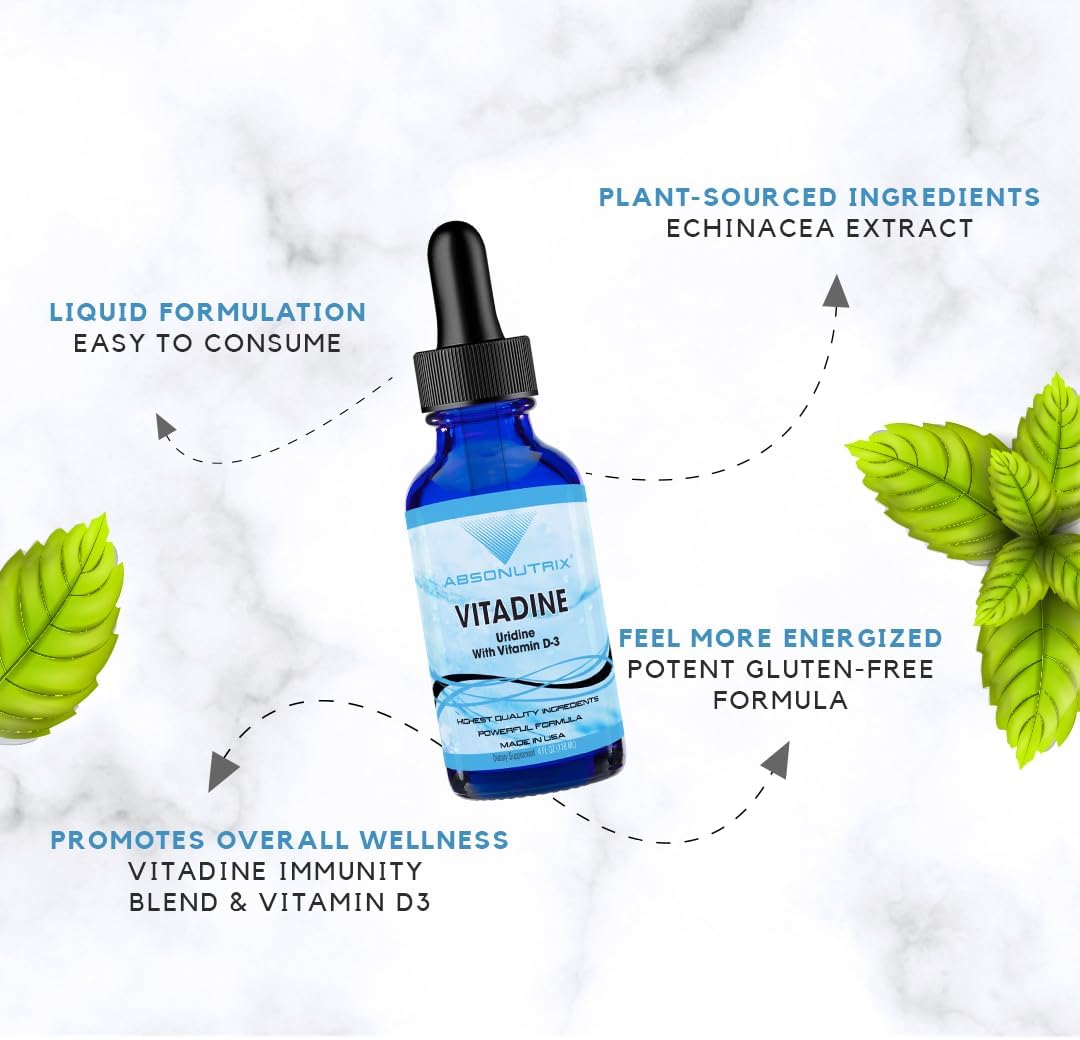 Vitadine Liquid Supplement with Vitamin D3 – Uridine Wellbeing Complex : A naturally occurring compound that plays – Image 7