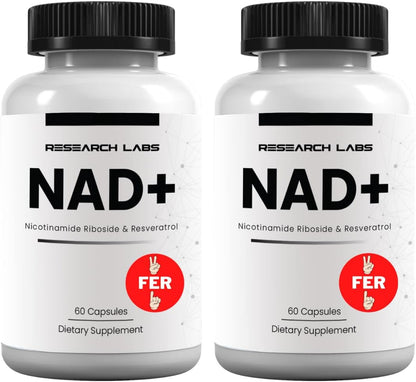 Research Labs NAD+ Supplement – Proprietary Formula with RiboYOUNG™ (120 Capsules) – Image 1