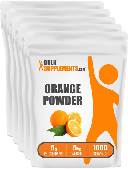 BulkSupplements Orange Powder - Orange Fruit Powder, Nutrient-Rich Flavouring - Gluten free, 5g per Serving, 500g (Pack of 1)