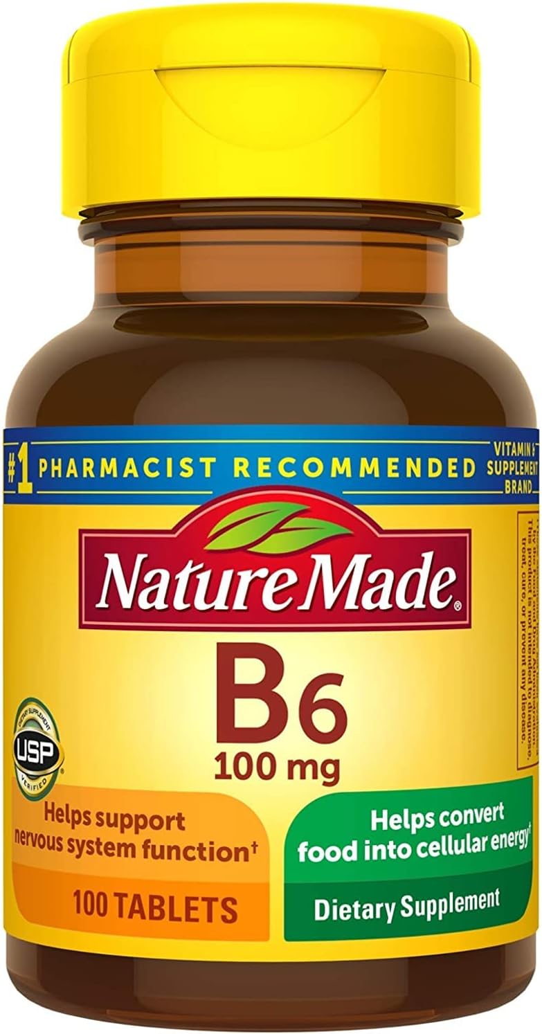 Nature Made Vitamin B6 100 mg Tablets (Pack of 4) - görsel 1