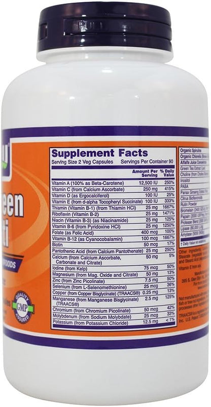 NOW Foods Multi Vitamin Iron-Free - 180 VegiCaps (Pack of 2)
