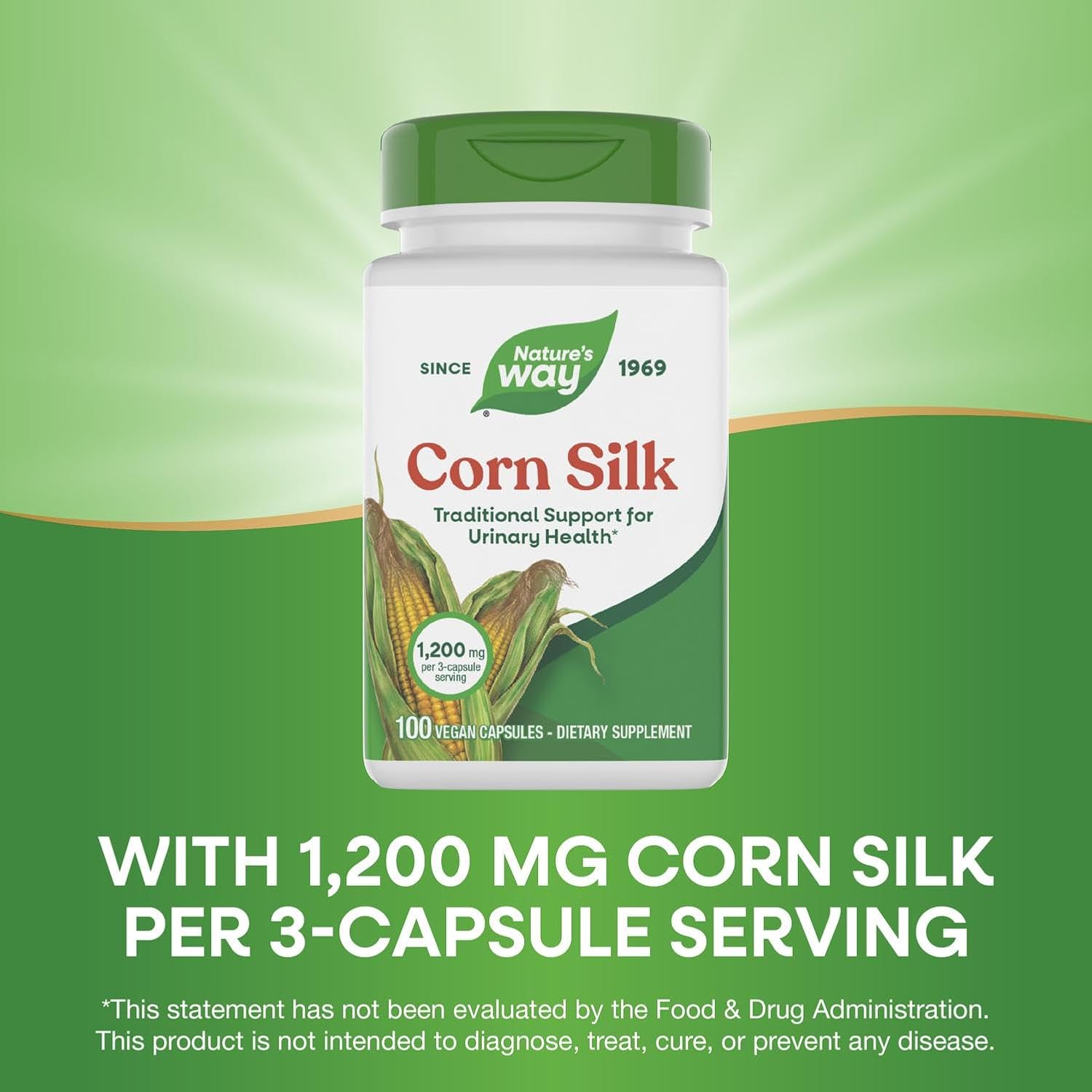 Nature's Way Corn Silk, 1,200 mg per 3-Capsule Serving, Traditional Support for Urinary Health, Vegan, No Gluten, 100 Vegan Capsules (Packaging May Vary) - görsel 5