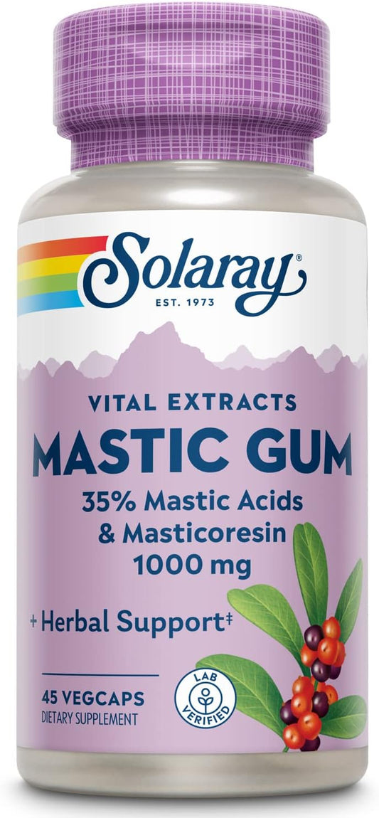 SOLARAY Mastic Gum Extract 500 mg - 45 – 500 mg of pure mastic gum extract per capsule – no fillers – Image 1