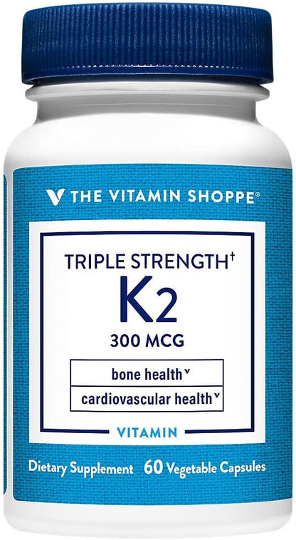 The Vitamin Shoppe Vitamin K2 MK-7 300mcg Triple Strength - Bone & Heart Health