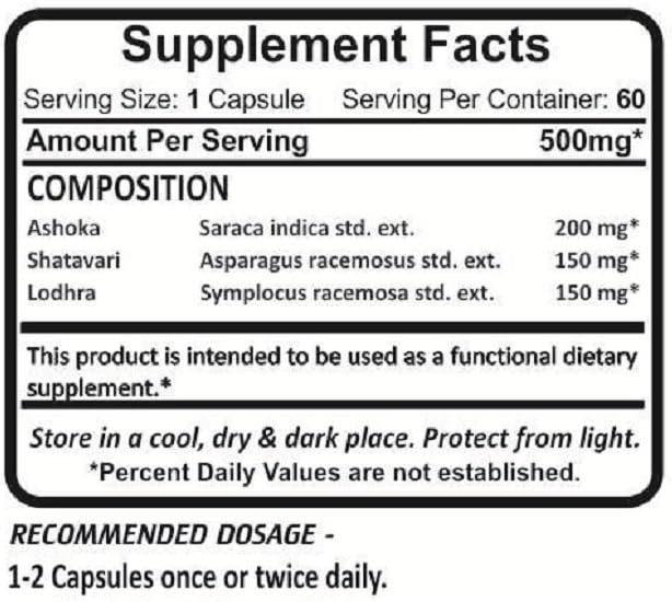 Planet Ayurveda Female Health Support - Herbal Supplement with Ashok, Lodhra & Shatavari - 2-Pack of 60 Veg Capsules (500 mg) - görsel 3