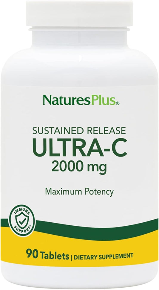 NaturesPlus Ultra-C 2000 mg - 90 Tablets - Vitamin C with Rose Hips - Immune & Antioxidant Support - Vegetarian, Gluten Free – Image 1