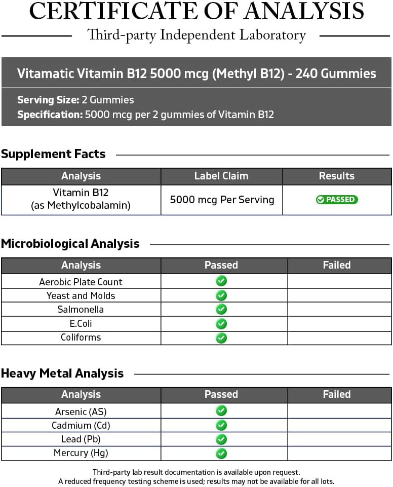 Vitamatic Extra Strength Vitamin B12 5000 – Delicious natural cherry flavour – Image 3