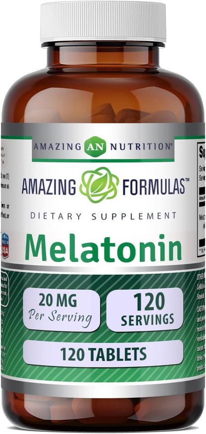 Amazing Formulations Melatonin Supplement | – 20 mg Melatonin per Tablet: High strength for strong support. – Image 1