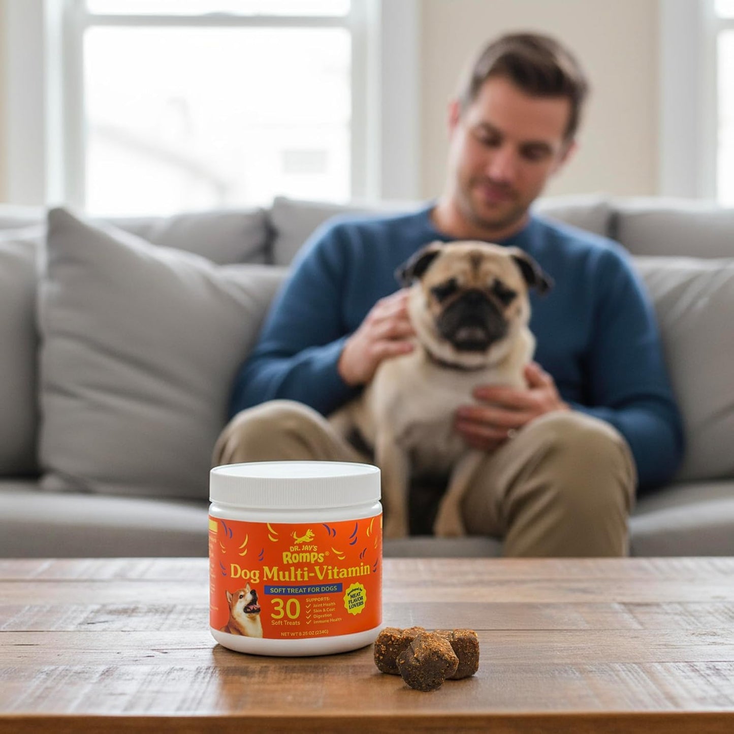 Dr. Jay's Romps Dog Multivitamin Chews - Collagen Type II - 30 Count - görsel 7