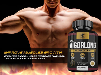 Ultra VigorLong Supplement Advanced Formula, Ultra VigorLong for Men, Ultra Vigorlong Capsules, 90 Count – Image 3