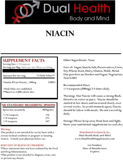 Niacin Powder (454 g) – Vitamin B3 Bulk Supplement, Immediate Release with Flush – Image 2