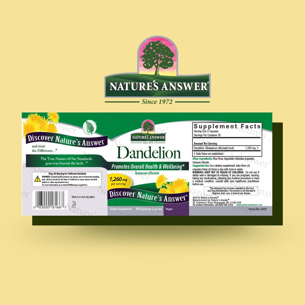 Nature's Answer Dandelion Root - 1,260 mg, 90 Vegetarian Capsules - Supports Healthy Liver Function & Detoxification - görsel 2