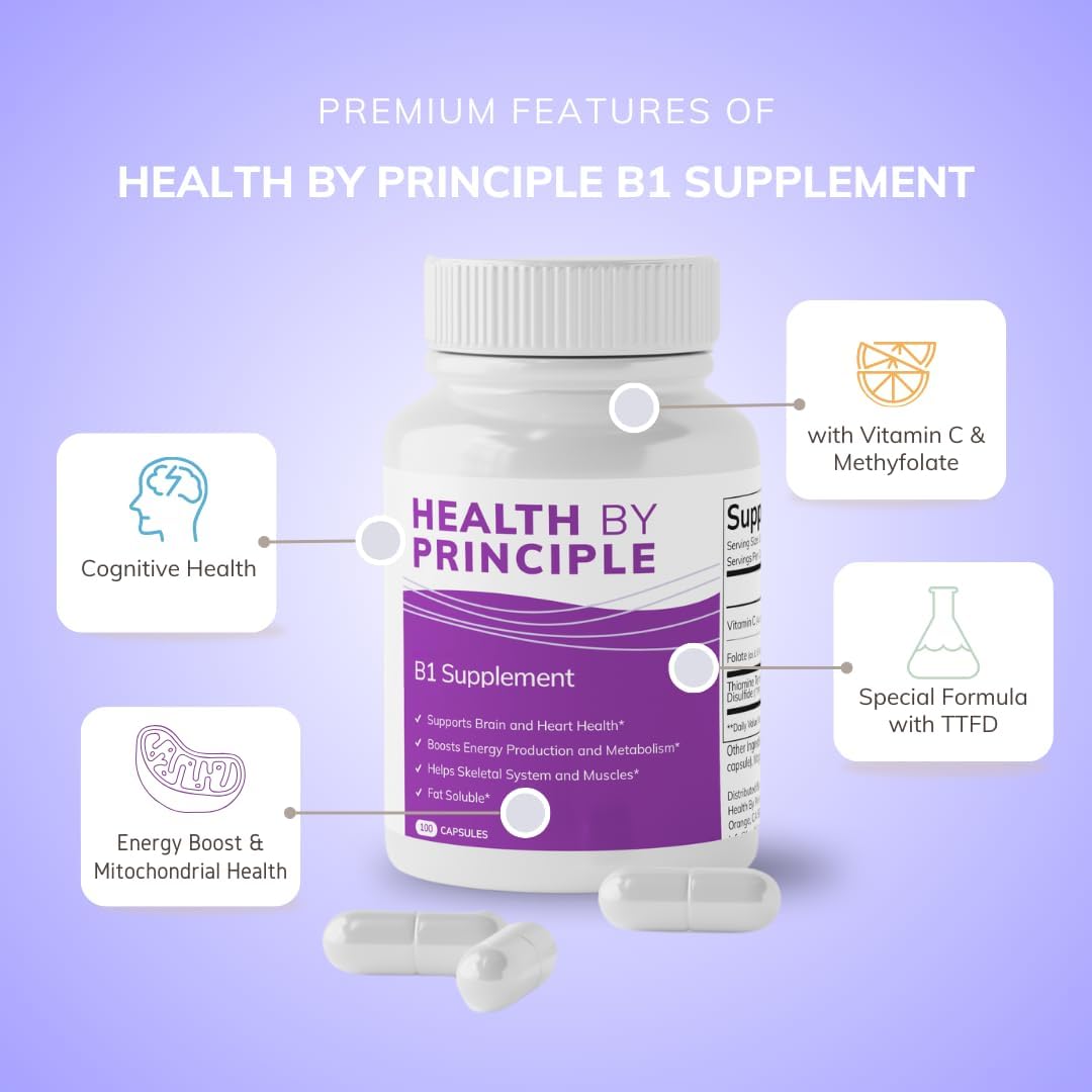 B1 Supplement (TTFD) – Energy Production, Cognitive Health, Digestion Support – 100 Capsules – Image 3