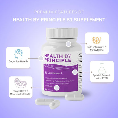 B1 Supplement (TTFD) – Energy Production, Cognitive Health, Digestion Support – 100 Capsules – Image 3