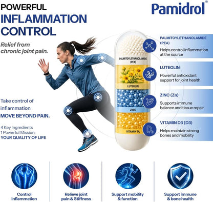 Pamidrol Nerve and Joint Support - 60 – Provides antioxidant support: Luteolin is a flavonoid with antioxidant – Image 2