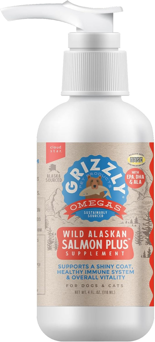 Grizzly Salmon Plus Omega 3-6-9 Liquid – Skin and Coat Health: Helps maintain a soft, shiny coat and healthy skin – Image 1