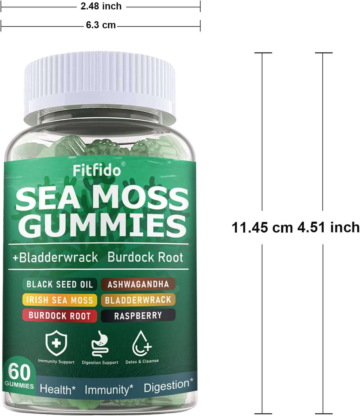 Irish Sea Moss Gummies 3000mg with Bladderwrack, 60 Count – Image 9
