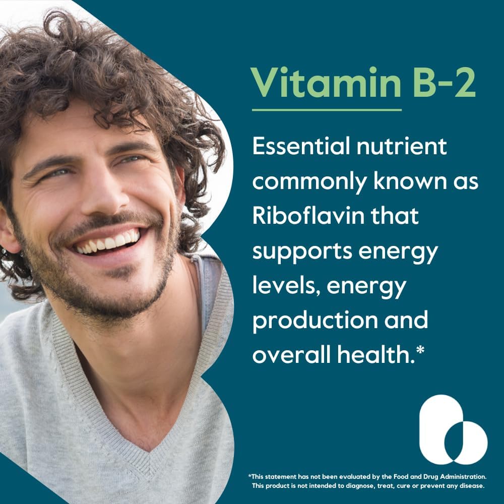 BESTVITE Vitamin B-2 (Riboflavin) 100mg - 240 Vegetarian Capsules - görsel 2