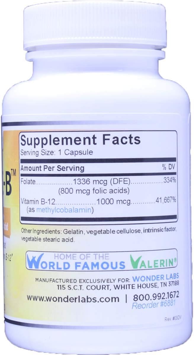 Intrinsic Factor with Folic Acid and Vitamin B12 1000 mcg – 120 Capsules - görsel 2