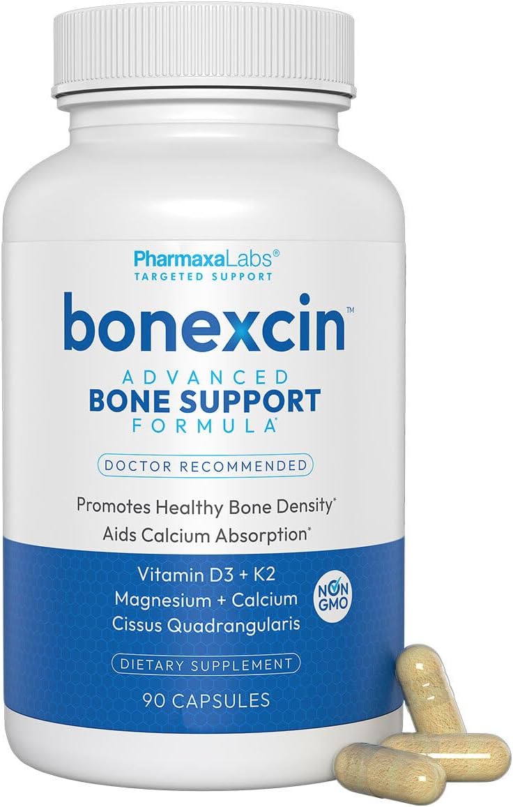 Bonexcin Advanced Bone Support – Calcium, Magnesium, D3 & K2 – Bone Density Supplement – 90 Capsules - görsel 1