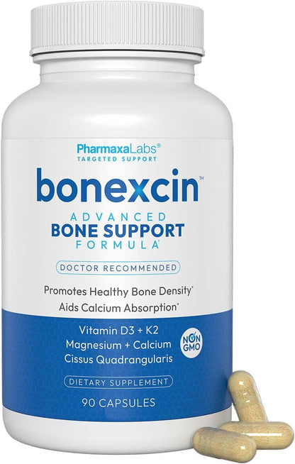 Bonexcin Advanced Bone Support – Calcium, Magnesium, D3 & K2 – Bone Density Supplement – 90 Capsules