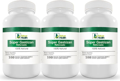 Nature Health Super Gastrizan Digestive Support Capsules with Inca Muña, Cat's Claw, Peppermint, Culen, Rosemary, and Chamomile